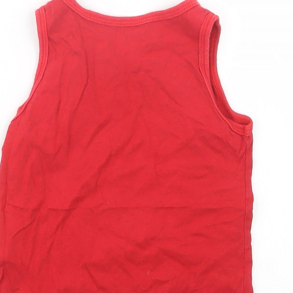 George Boys Red Basic T-Shirt Size 3-4 Years