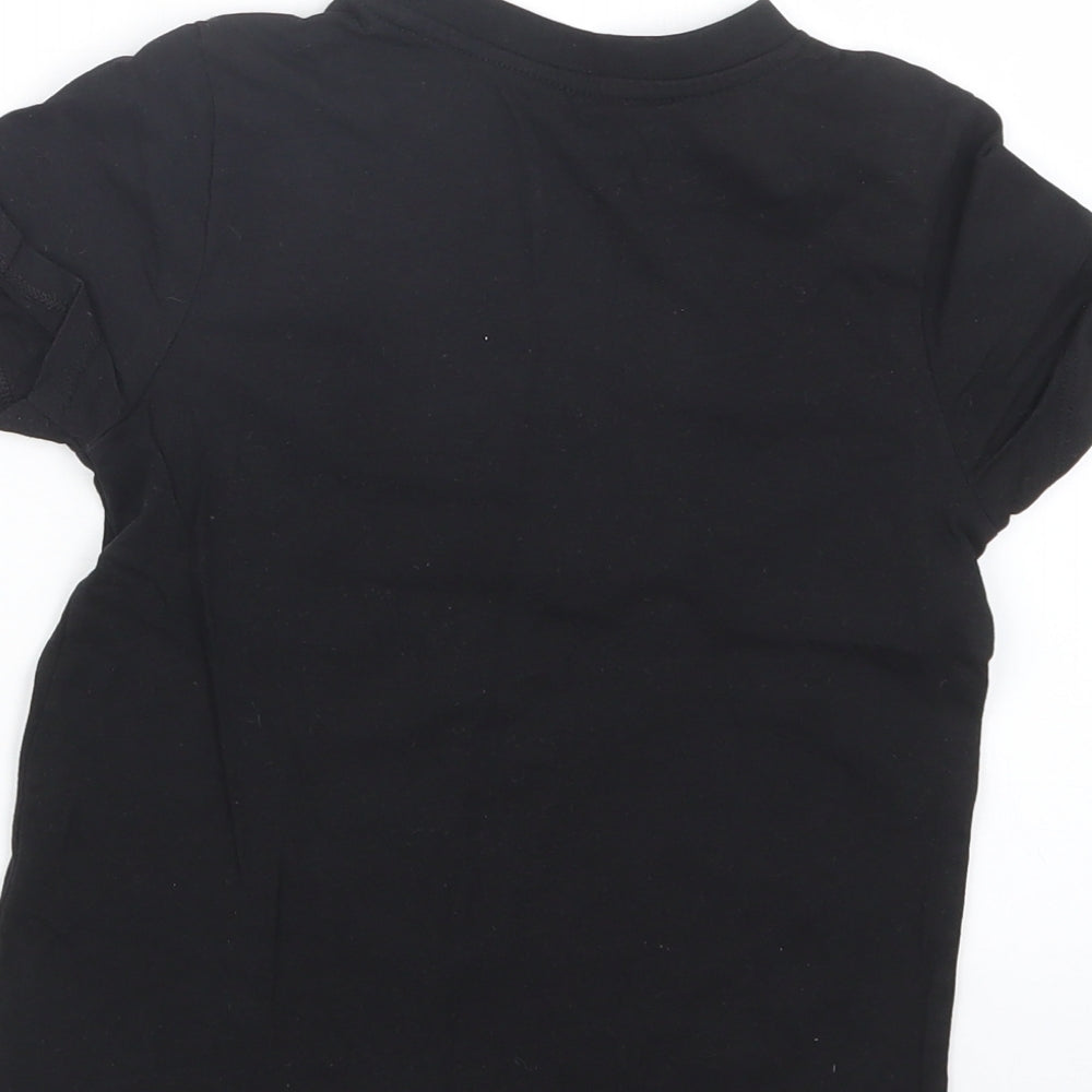 Matalan Girls Black Basic T-Shirt Size 7 Years - Christmas