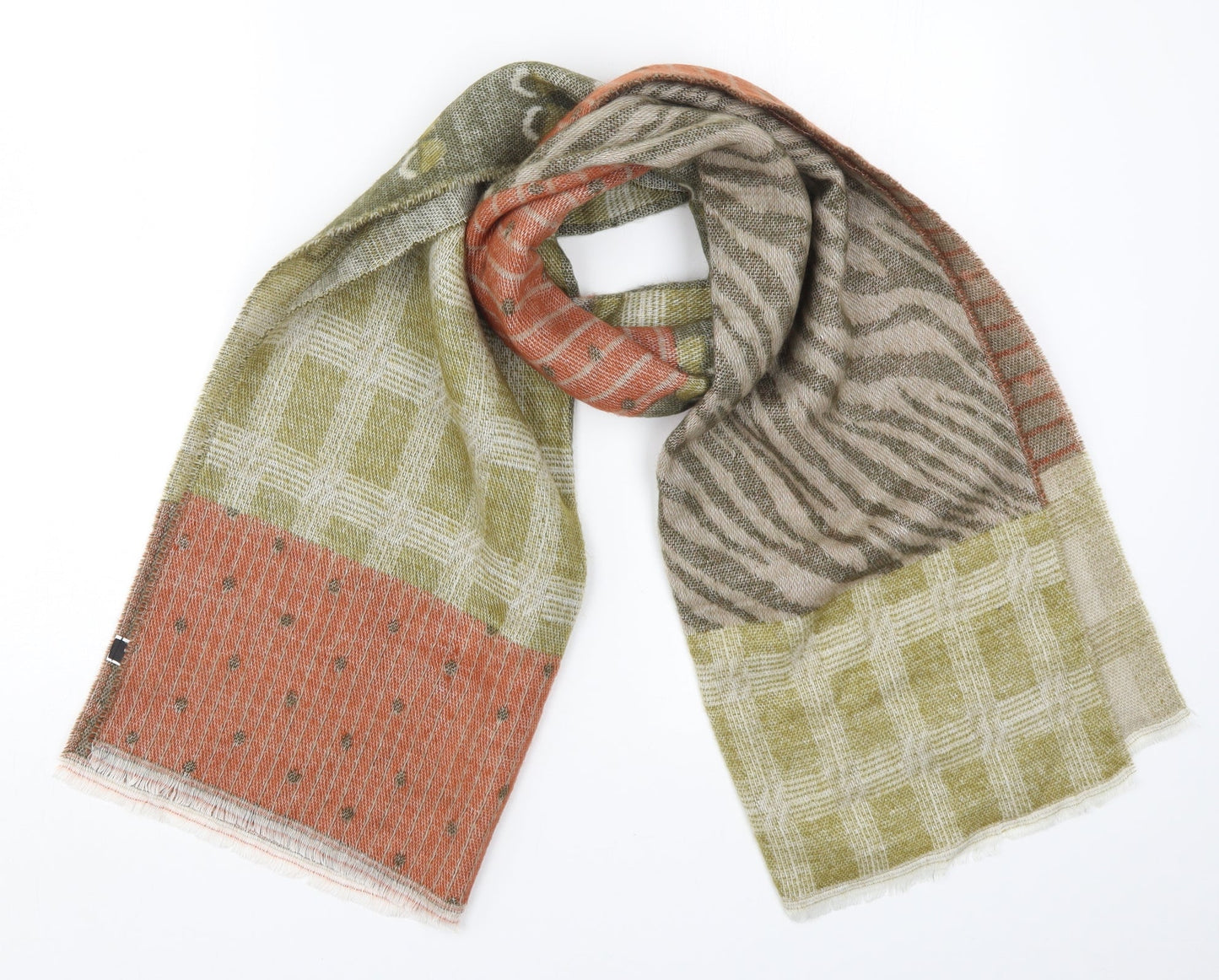 Katier Womens Multicoloured Geometric Knit Scarf