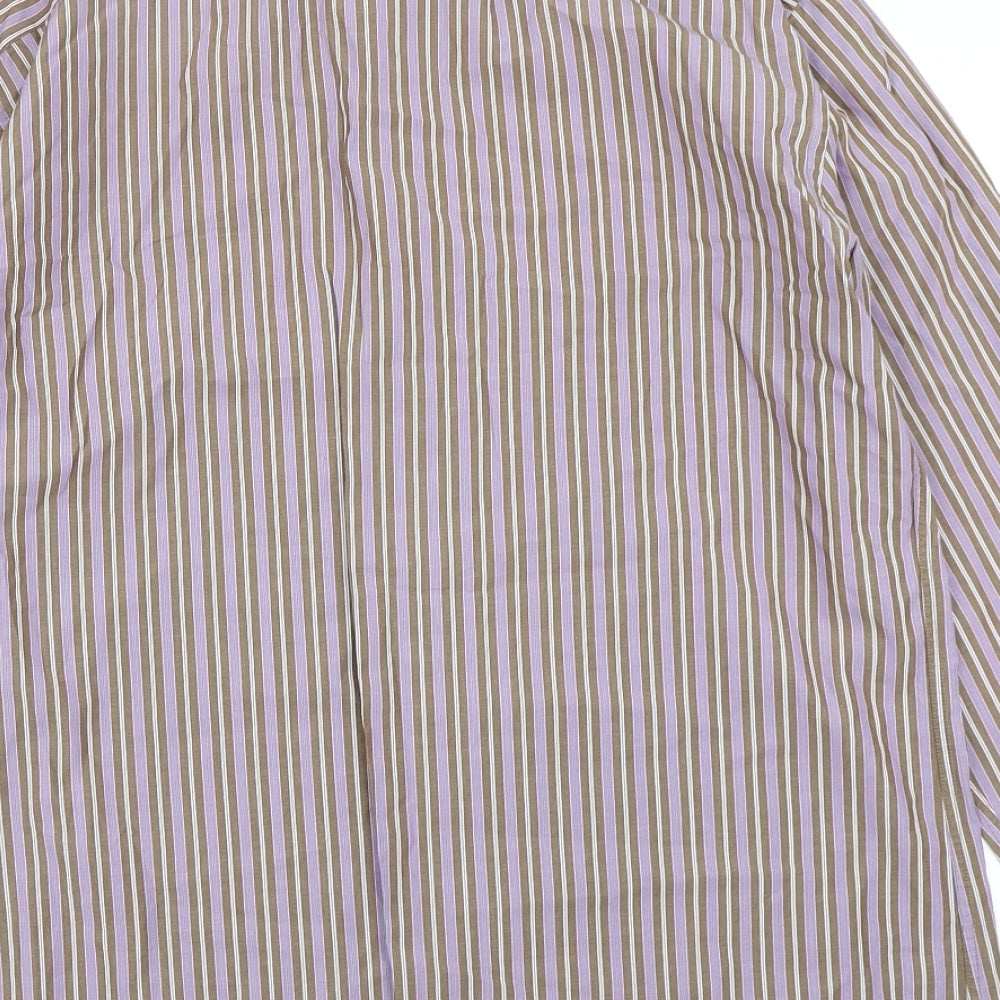 NEXT Mens Purple Striped Button-Up Size L