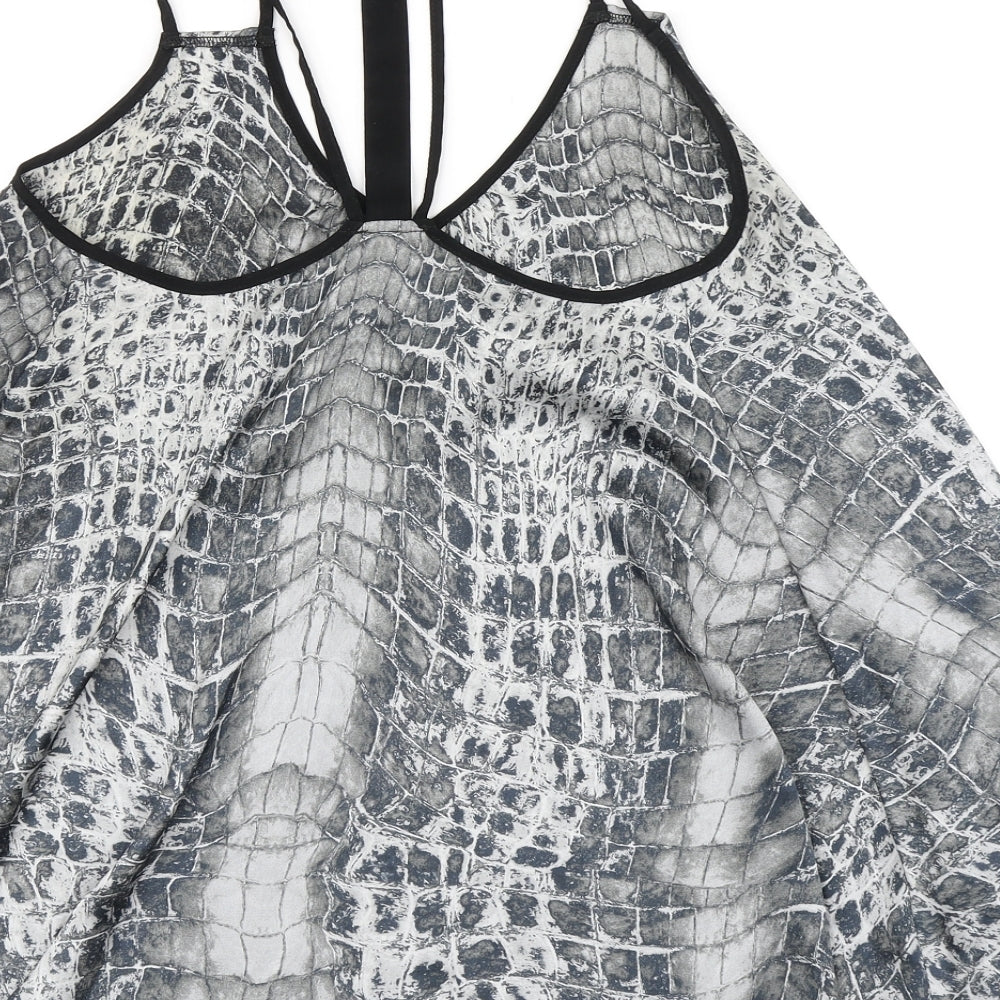 River Island Womens Grey Animal Print Camisole Blouse Size 8