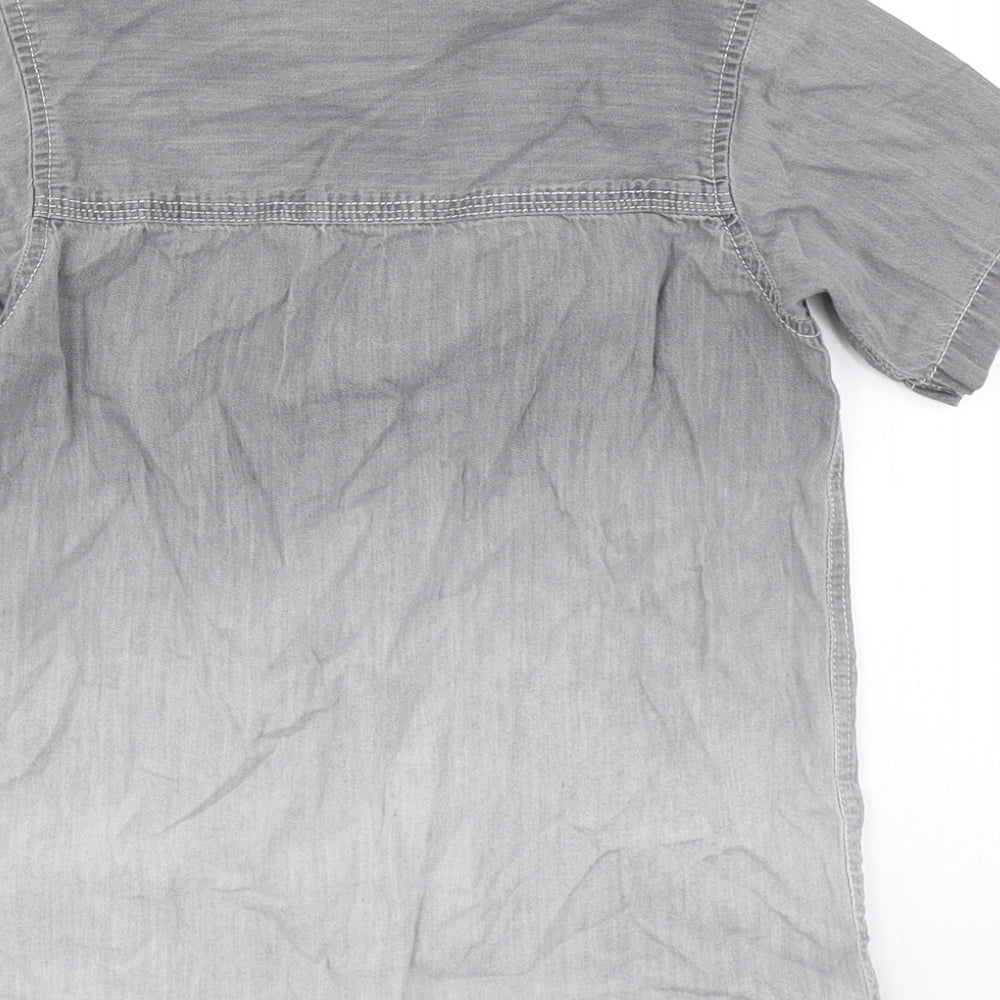 TU Boys Grey Basic Button-Up Size 8 Years - Ombre