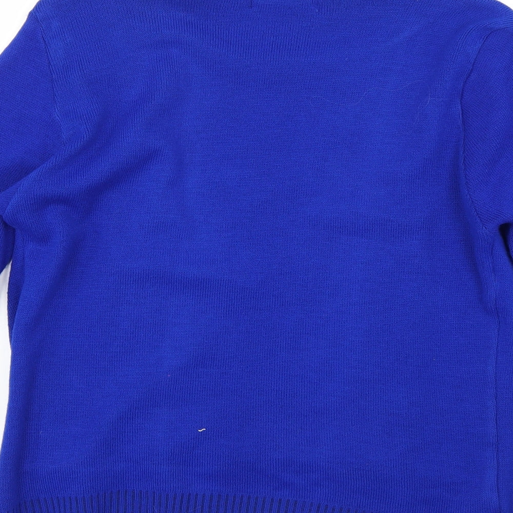 g laxy Womens Blue Polka Dot Pullover Jumper Size S
