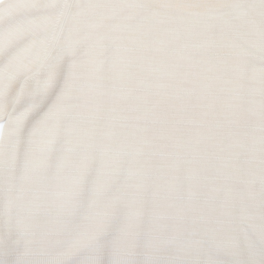 Marks & Spencer Womens Beige Pullover Jumper Size 14