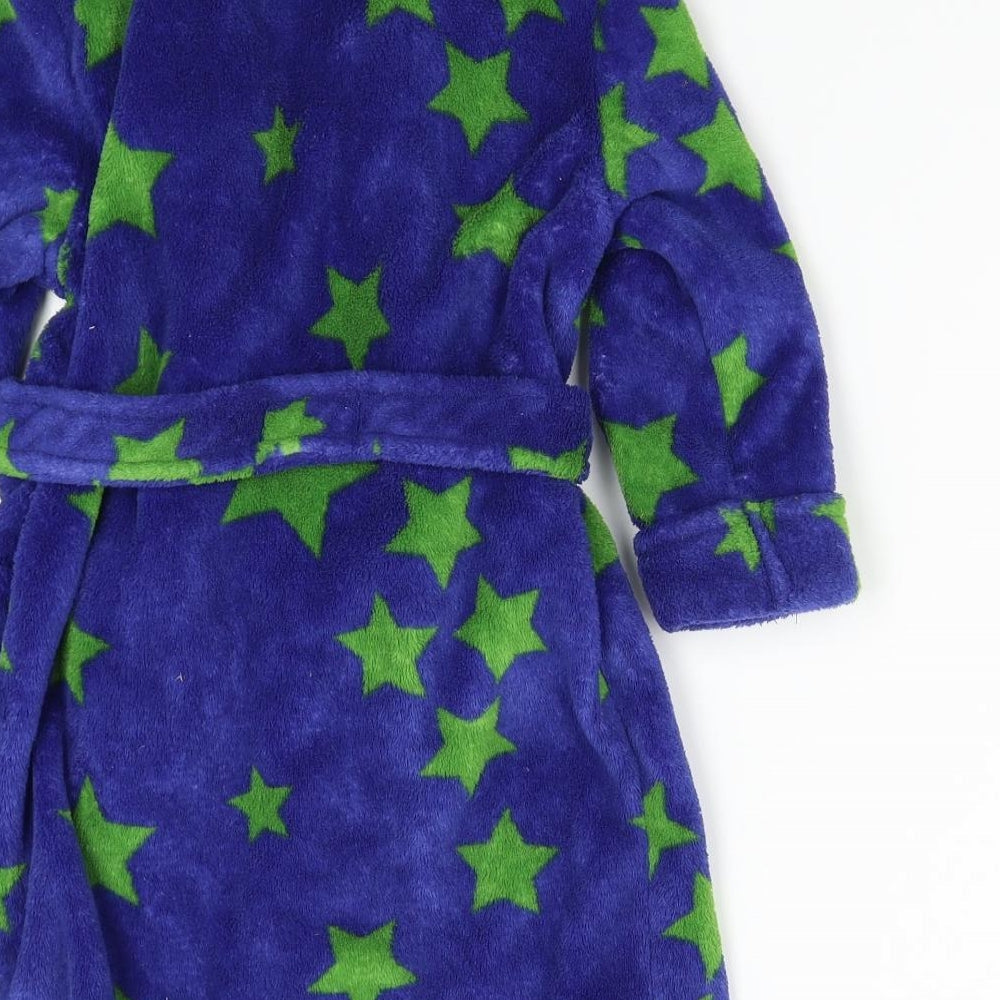 John Lewis Boys Blue Geometric Fleece Gown Size 4 Years - Stars