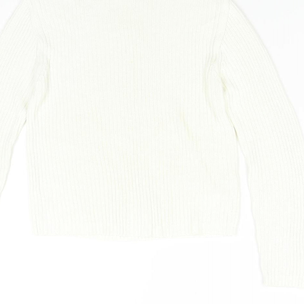 Internacionale Womens Ivory Knit Pullover Jumper Size 14