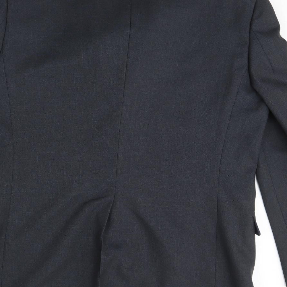 Preworn Mens Grey Rayon Jacket Blazer Size 42 - Shoulder Pads