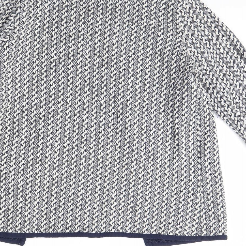 F&F Womens Blue Herringbone Jacket Size 8