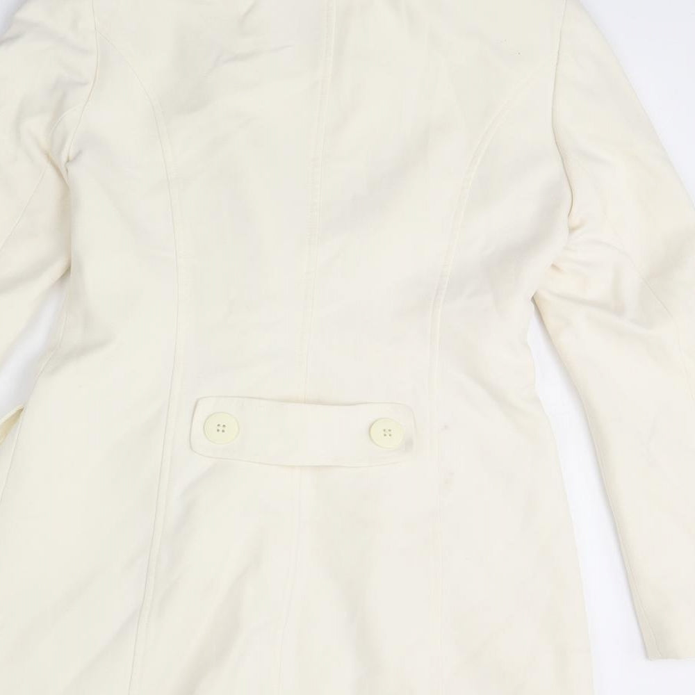Warehouse Womens Ivory Overcoat Coat Size 10