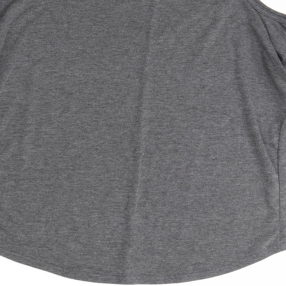 Boohoo Womens Grey Basic Blouse Size 10