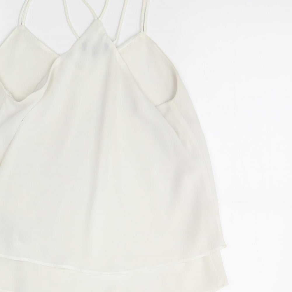 New Look Womens White Basic Tank Size 10
