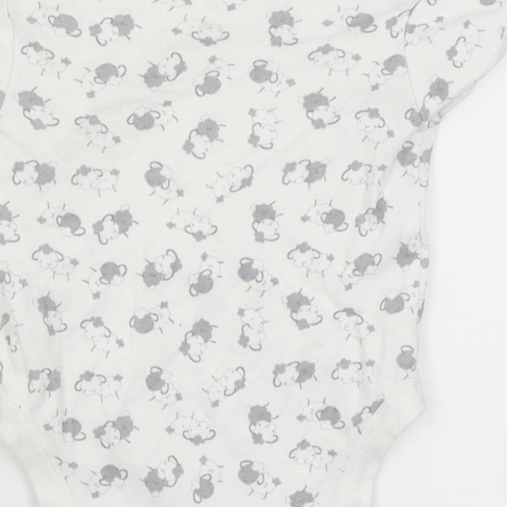 Early Days Baby White Romper One-Piece Size 6-9 Months - Sheep