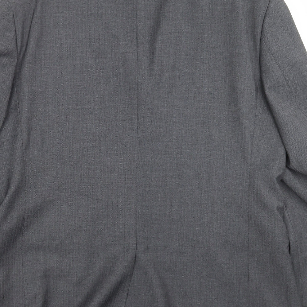 Preworn Mens Grey Striped Jacket Suit Jacket Size 42