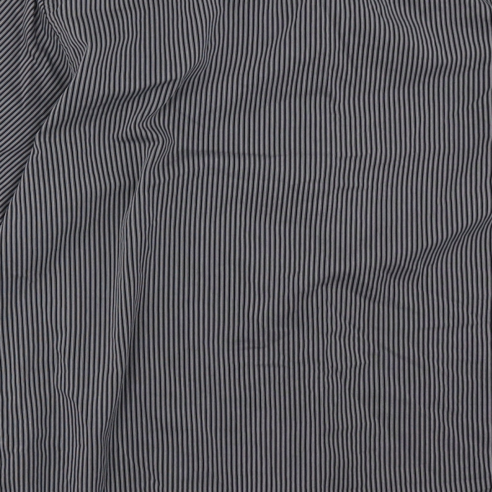 gibson Mens Black Striped Button-Up Size 16.5