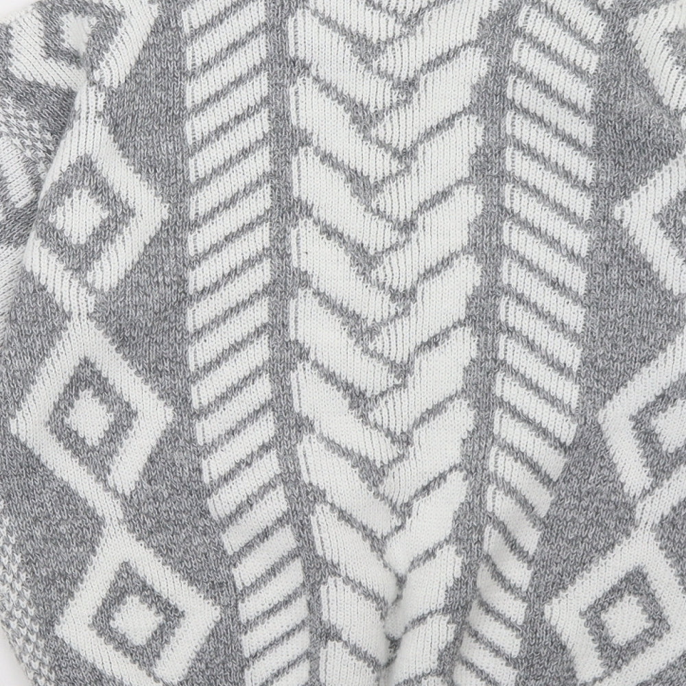 Flash Womens Grey Geometric Pullover Sweatshirt Size S