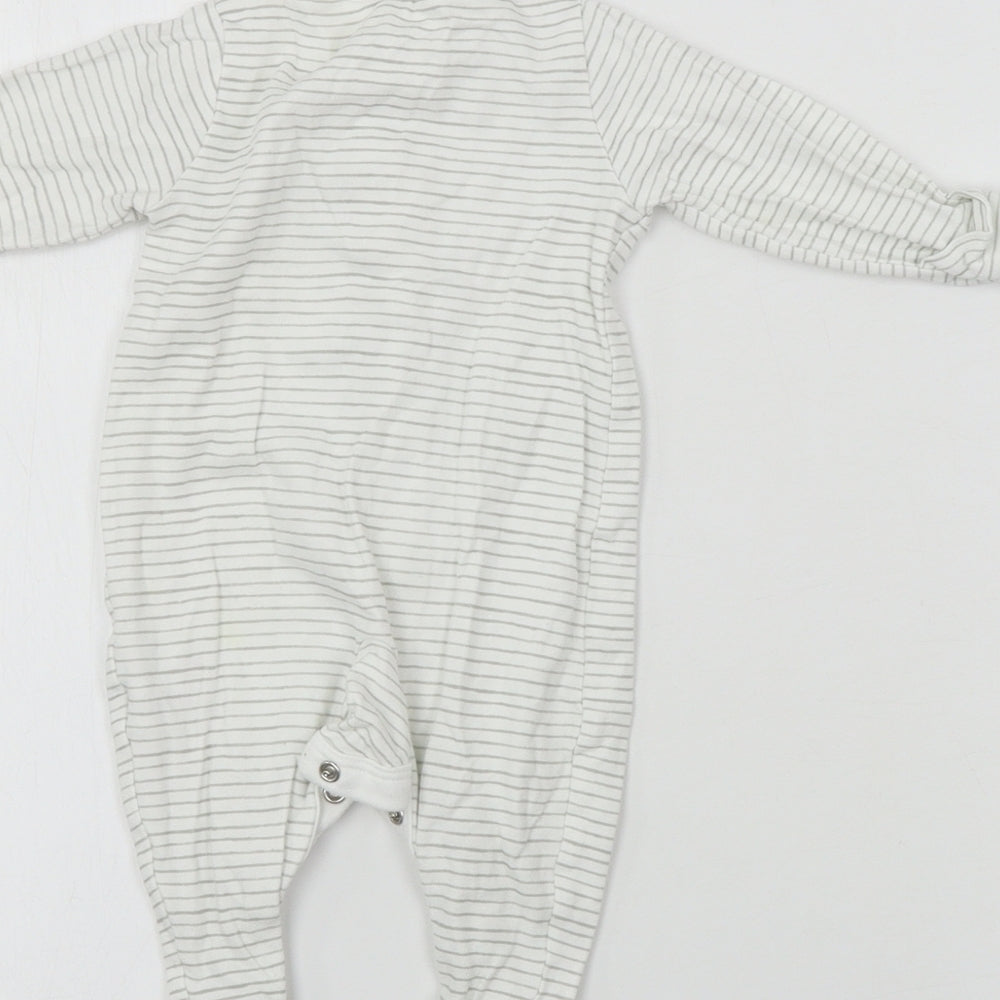 TU Baby White Striped Babygrow One-Piece Size 0-3 Months