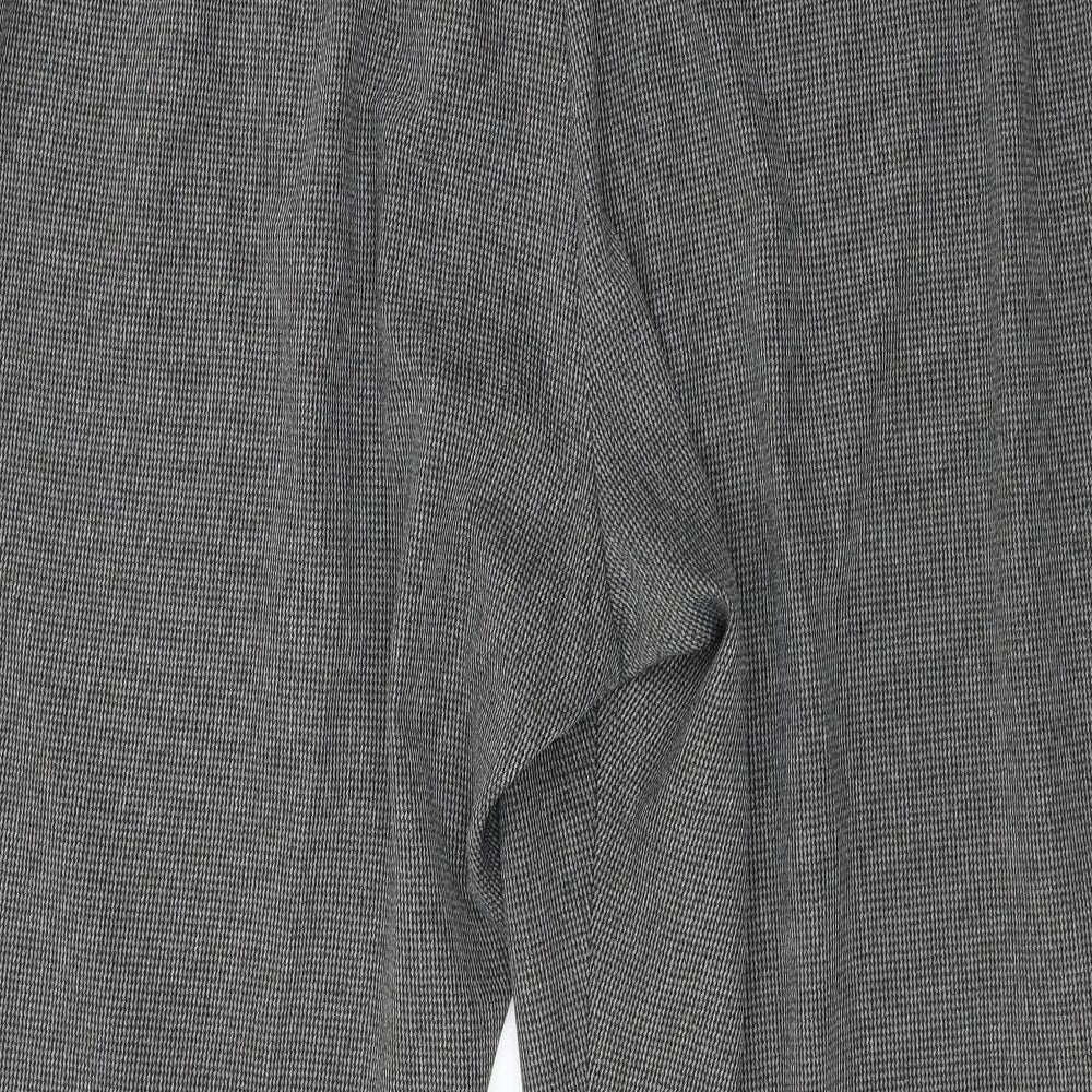 Bonmarché Mens Grey Check Trousers Size 24 L26 in