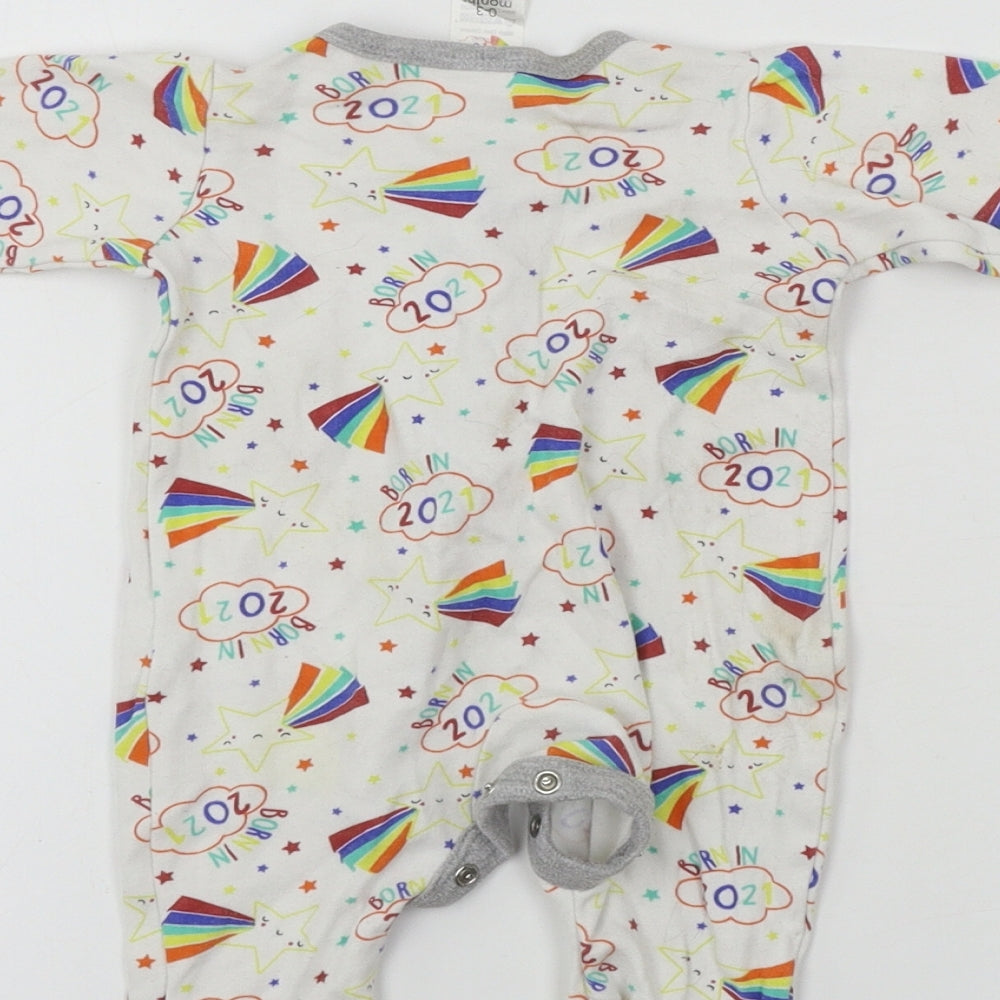 Preworn Boys White Babygrow One-Piece Size 0-3 Months