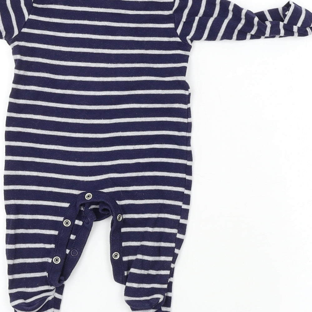 Nutmeg Boys Blue Striped Babygrow One-Piece Size 0-3 Months