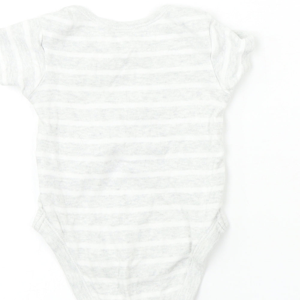 Nutmeg Boys Grey Striped Babygrow One-Piece Size 0-3 Months