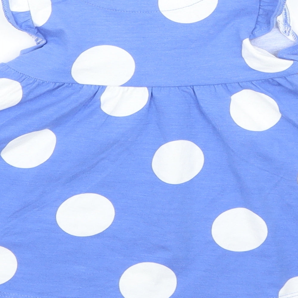 Marks & Spencer Girls Blue Polka Dot A-Line Size 0-3 Months