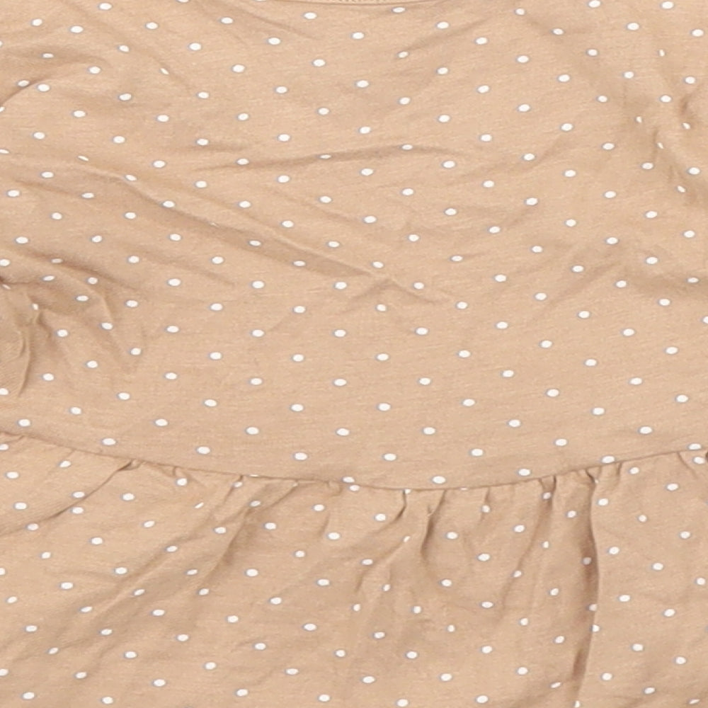 George Girls Brown Polka Dot Basic T-Shirt Size 6-9 Months