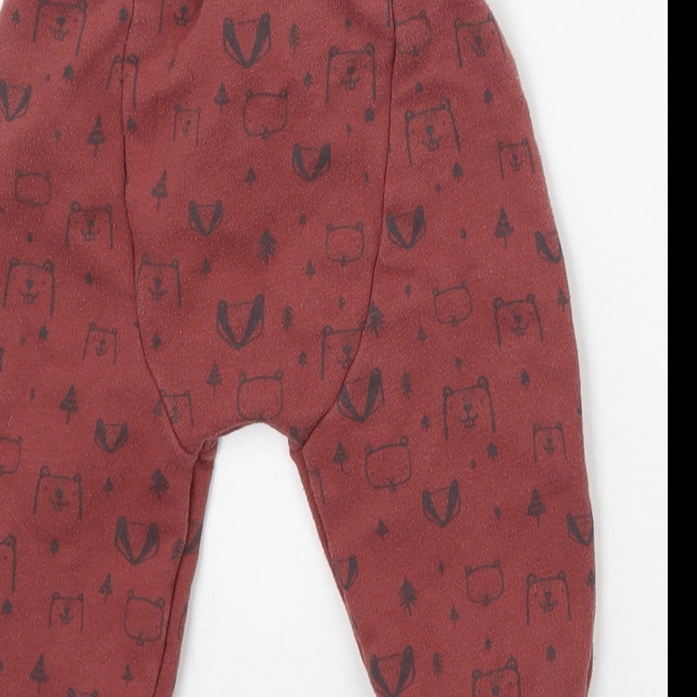 F&F Baby Brown Geometric Sweatpants Trousers Size 9-12 Months