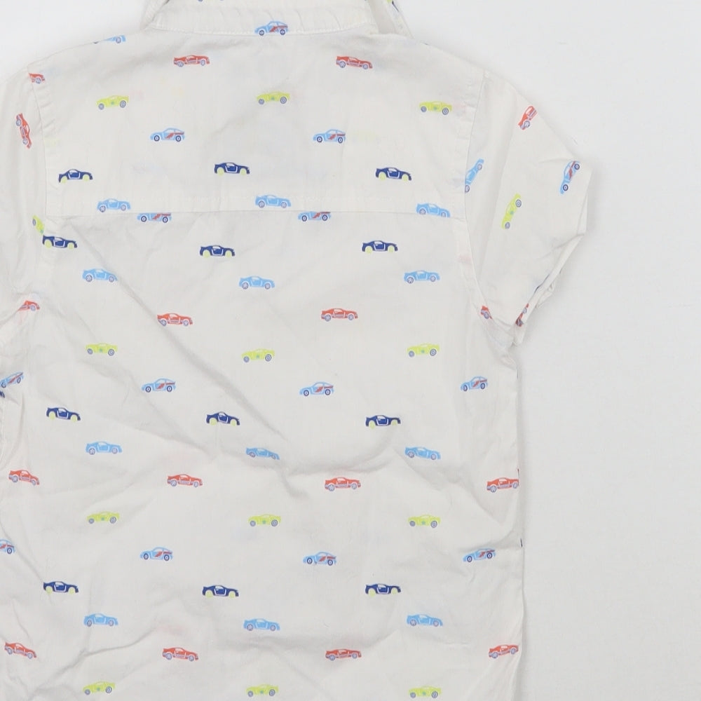 F&F Baby White Geometric Basic Button-Up Size 12-18 Months