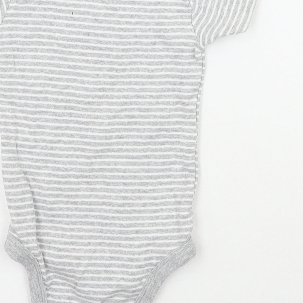 TU Girls Grey Striped Babygrow One-Piece Size 9-12 Months