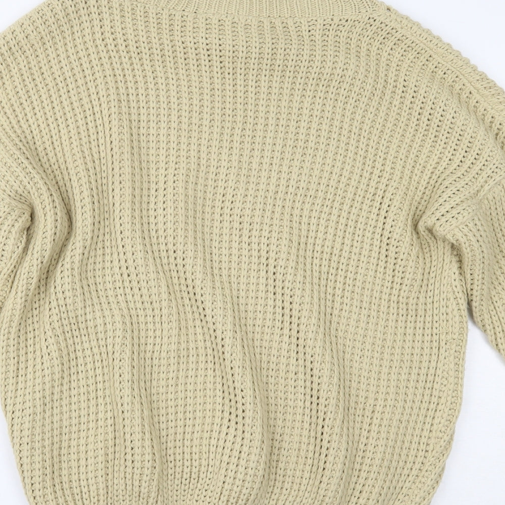 PRETTYLITTLETHING Womens Beige Pullover Jumper Size S
