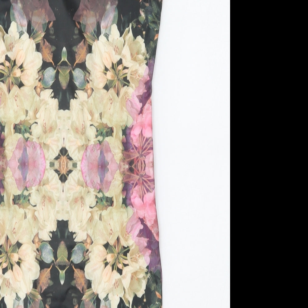 Topshop Womens Multicoloured Floral Bodycon Size 8