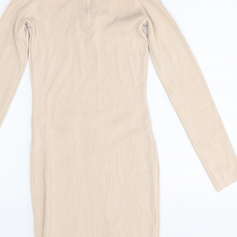 TU Womens Beige Bodycon Size 12 - with collar