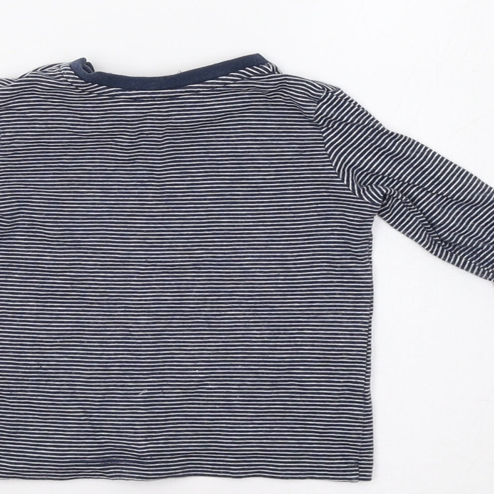 George Baby Blue Striped Basic Polo Size 6-9 Months
