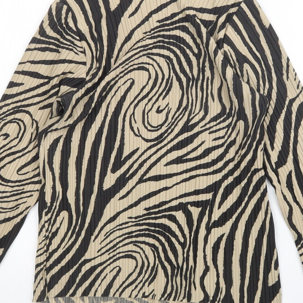 River Island Womens Multicoloured Animal Print Basic Blouse Size 4