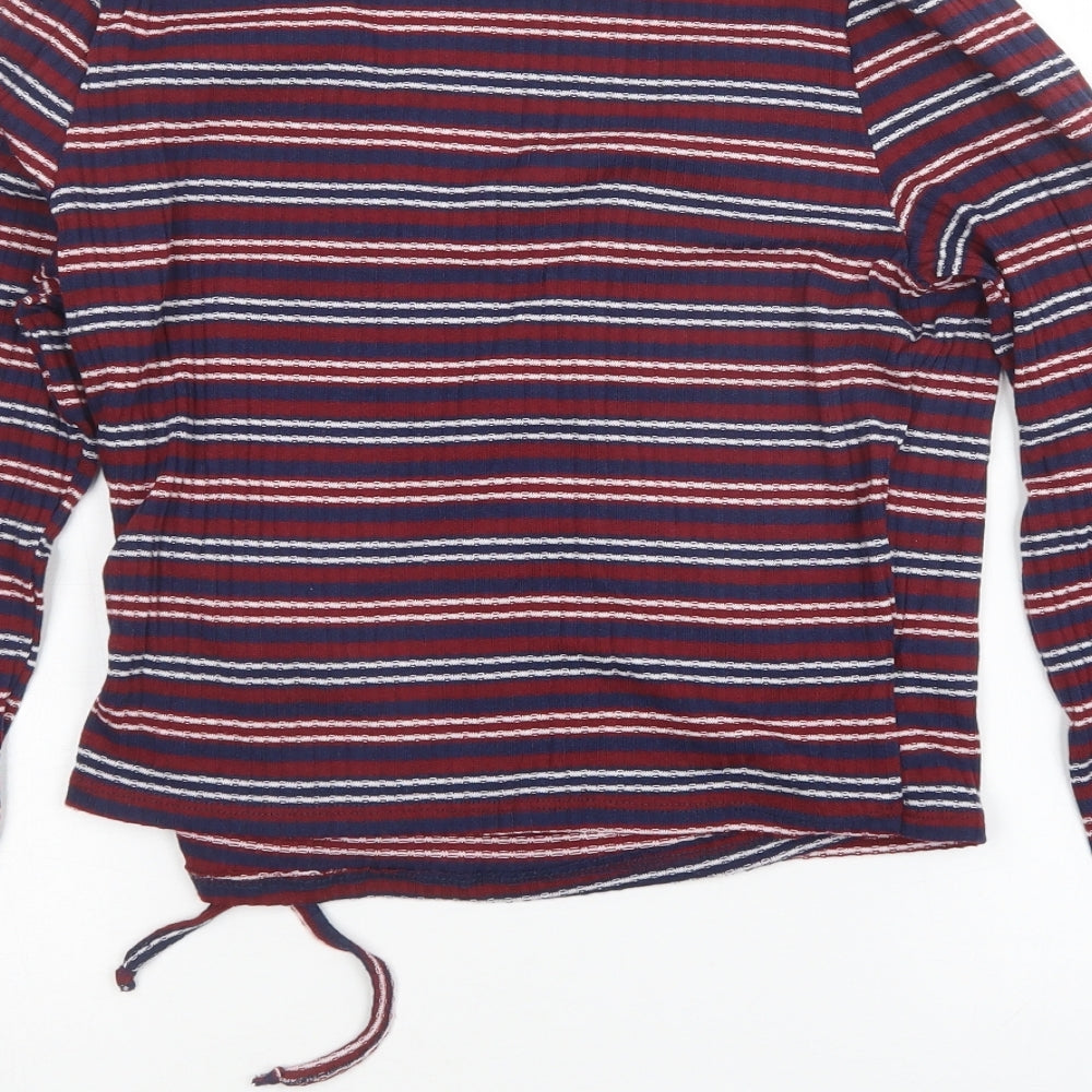 In The Moment Womens Multicoloured Striped Pullover Jumper Size M