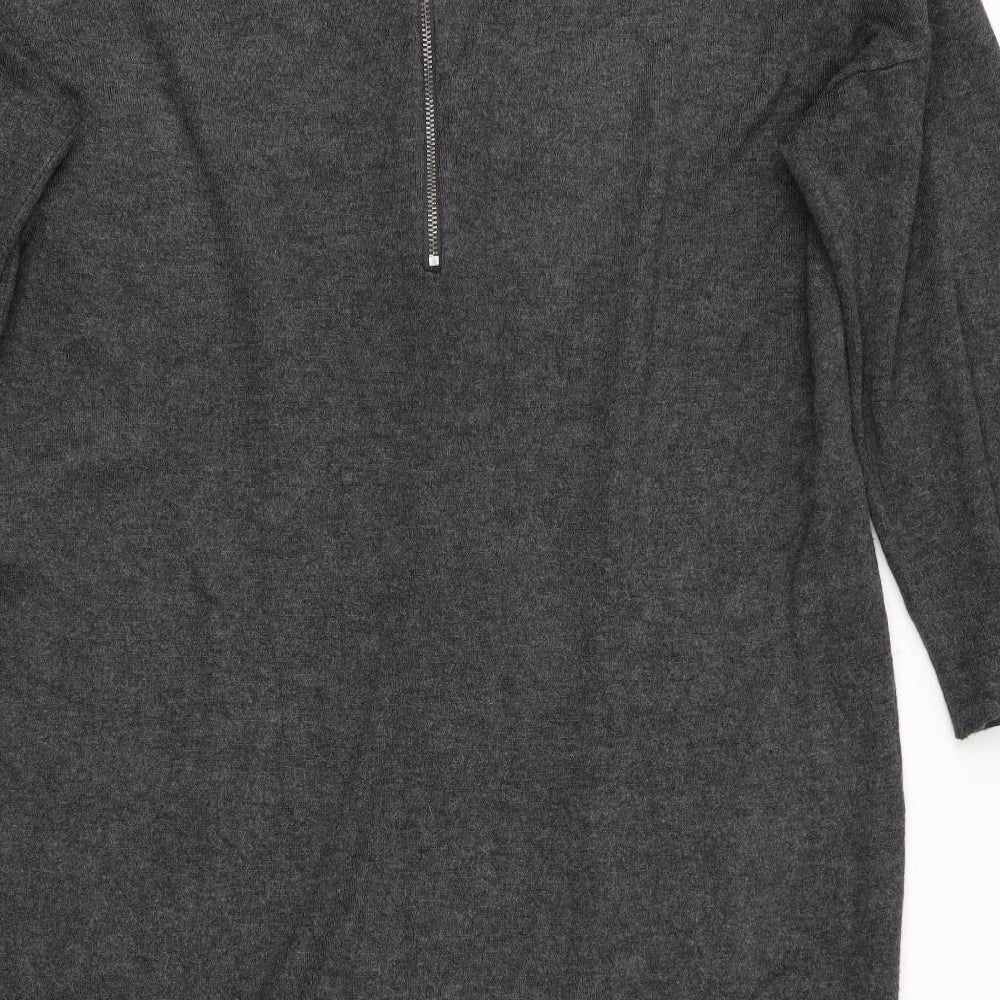 VERO MODA Womens Grey Jumper Dress Size L - Back Zip
