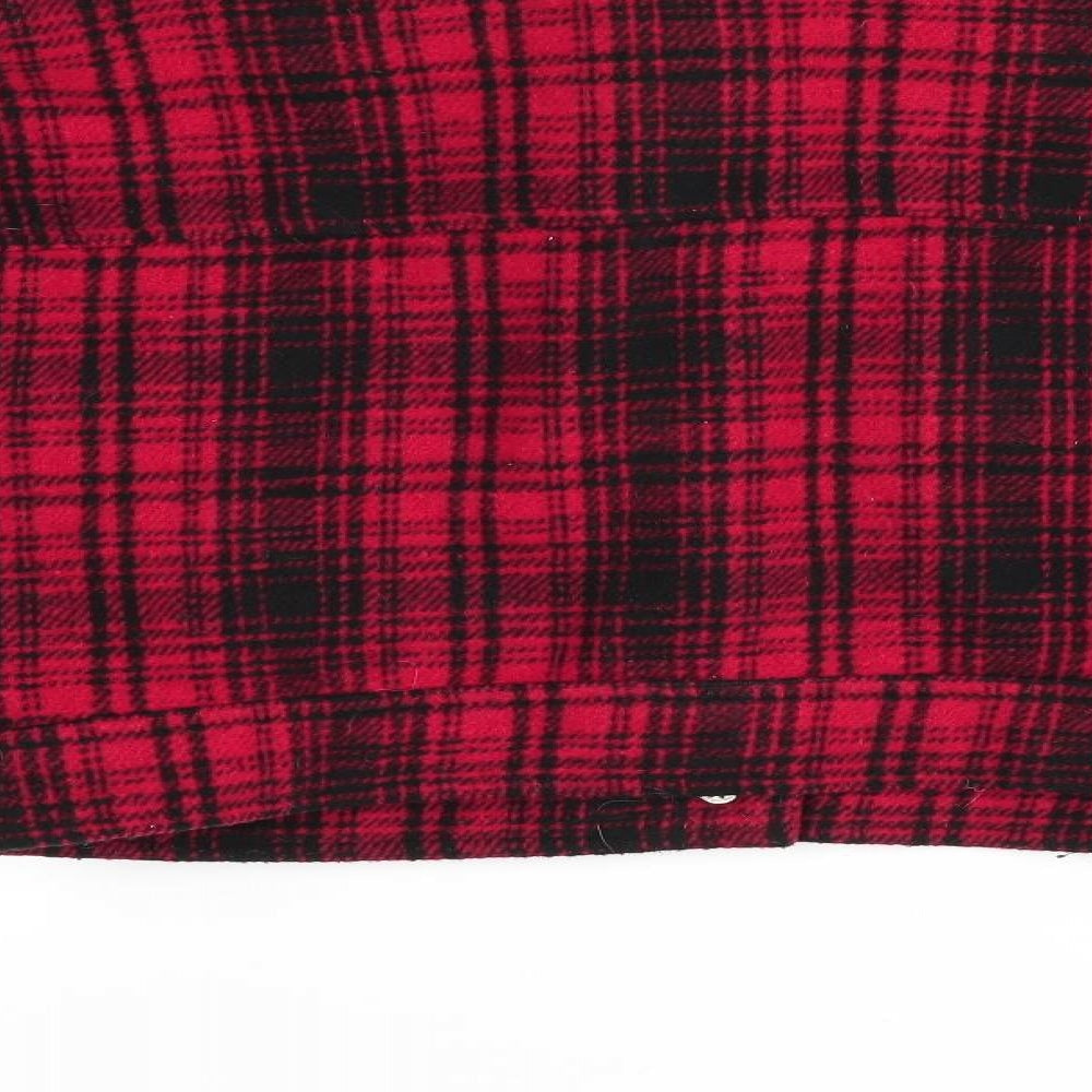 Missguided Womens Red Check Bomber Jacket Coat Size 4