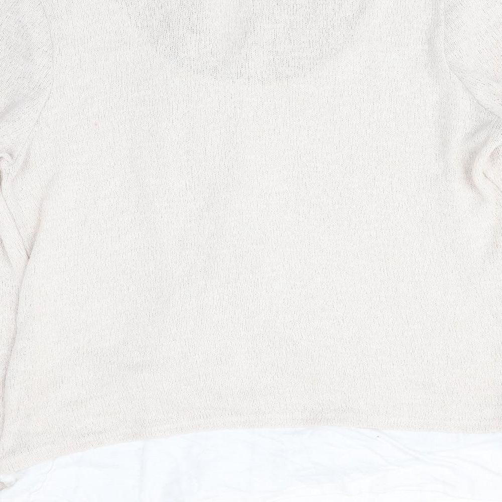 Green Envelope Womens Beige Pullover Jumper Size L - Faux T-shirt Front