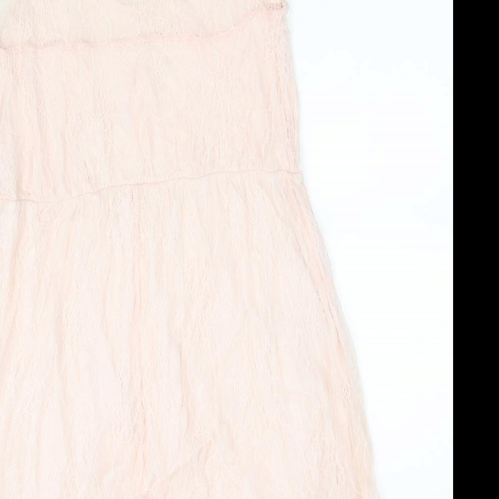 Zara Womens Pink Floral A-Line Size M
