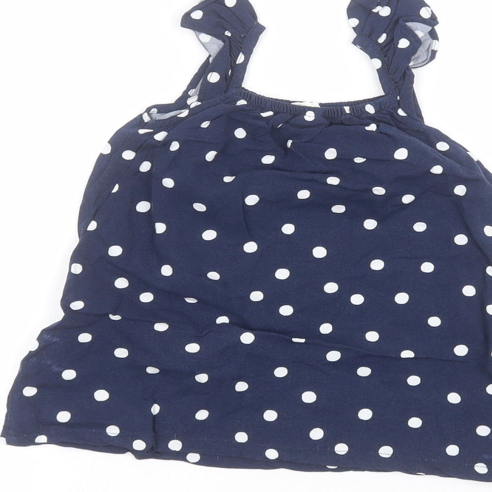 H&M Baby Blue Polka Dot Basic Blouse Size 9-12 Months