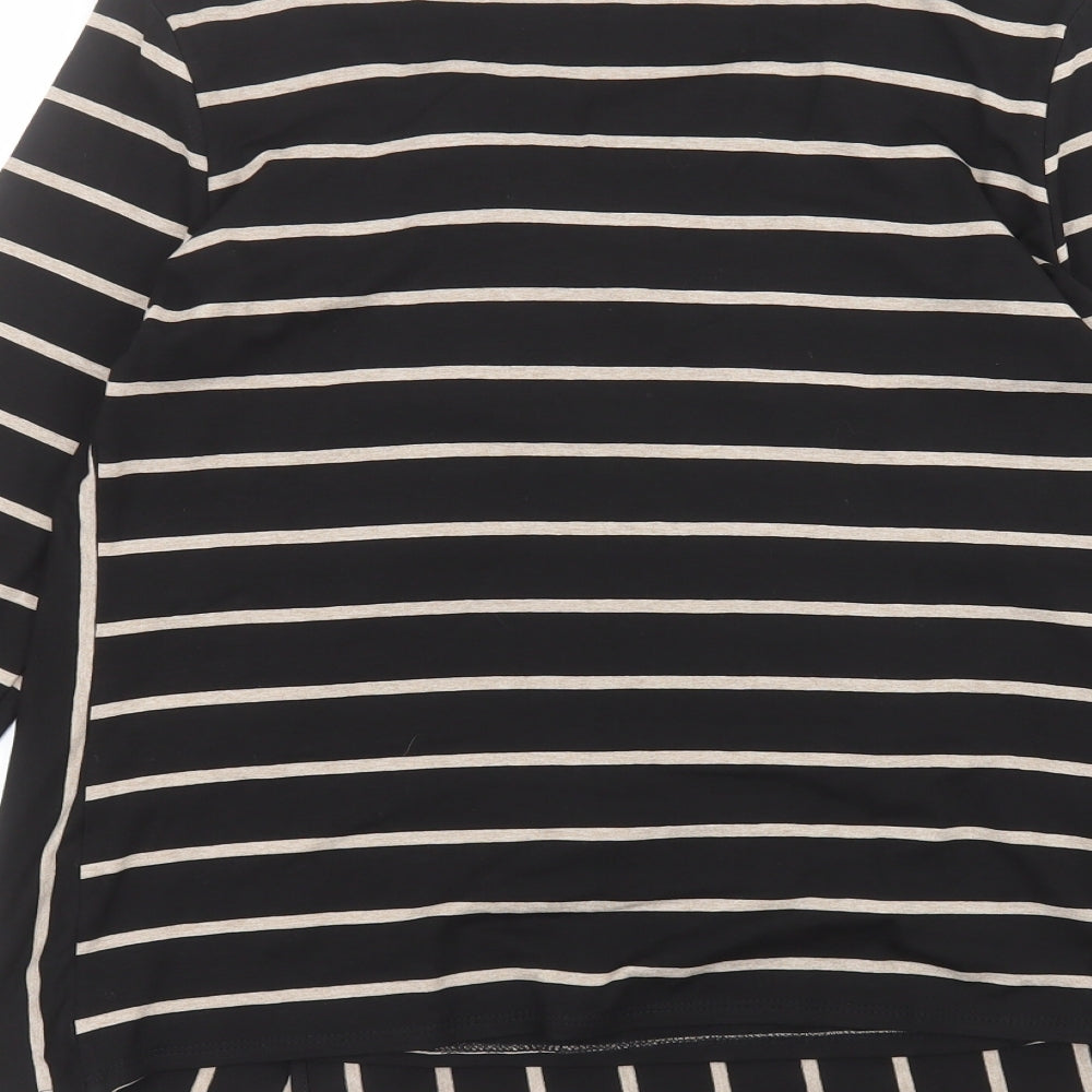 Country Club Womens Blue Striped Basic T-Shirt Size M