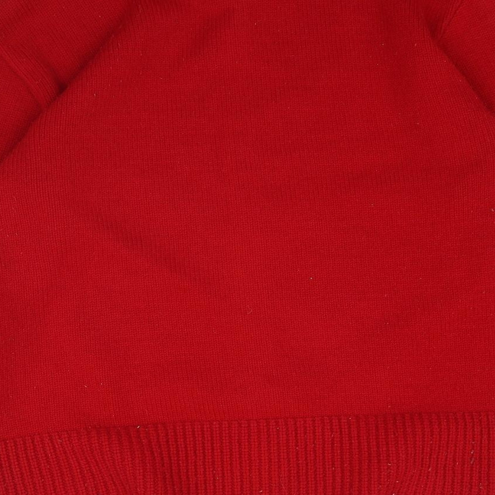 Preworn Womens Red Knit Full Zip Jumper Size L