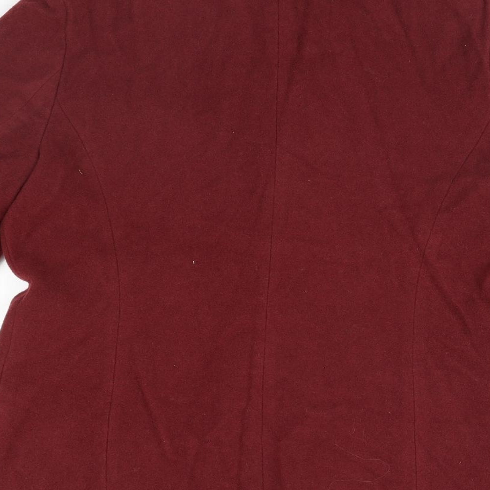 Sensations Womens Red Overcoat Coat Size 14