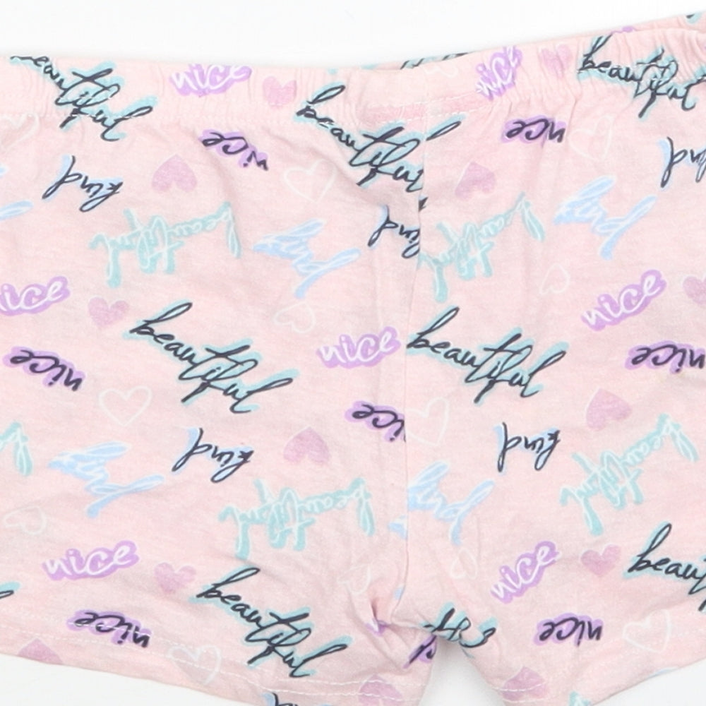 Pink Angel Girls Pink Geometric Capri Sleep Shorts Size 7-8 Years