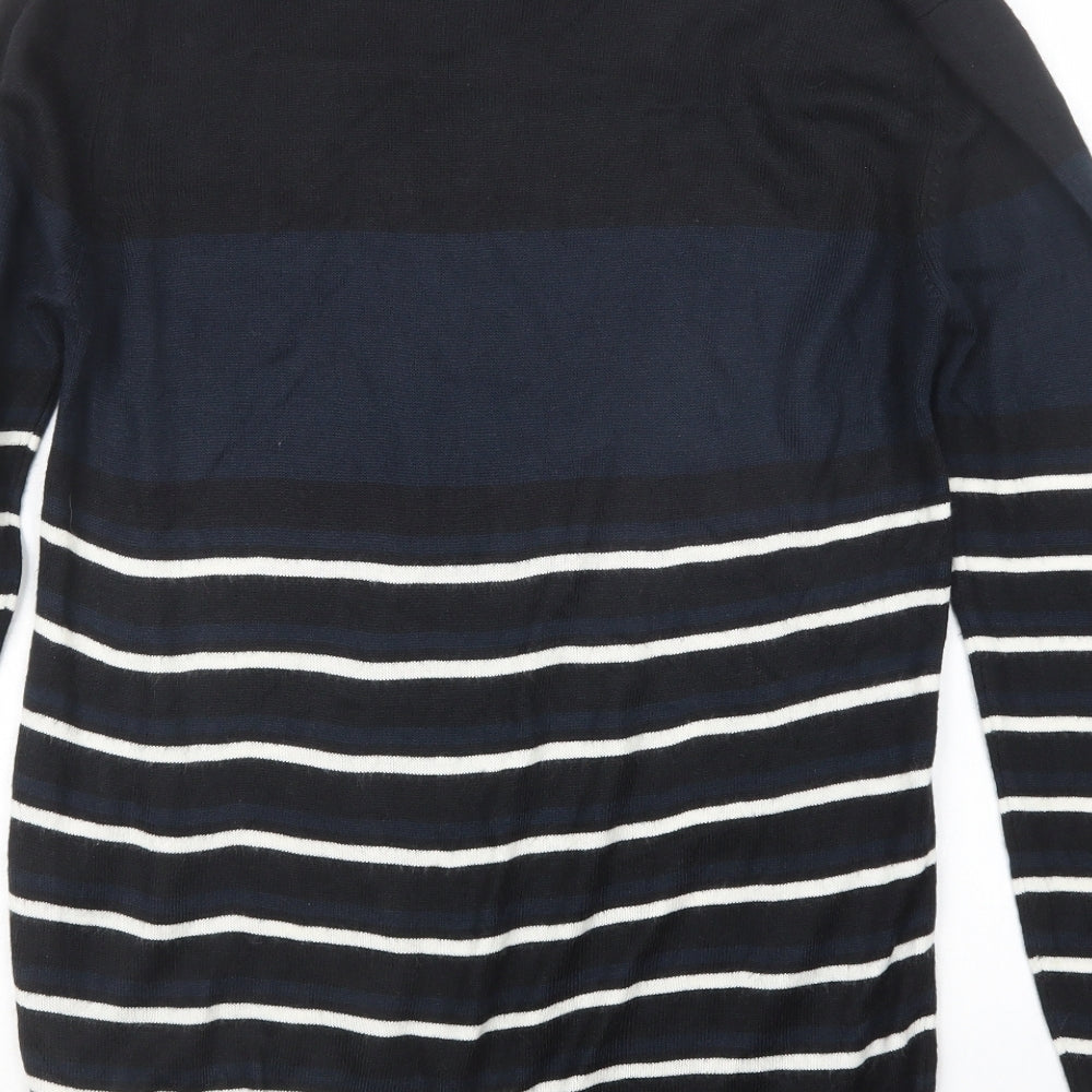 Cedarwood State Mens Blue Striped Knit Pullover Jumper Size S