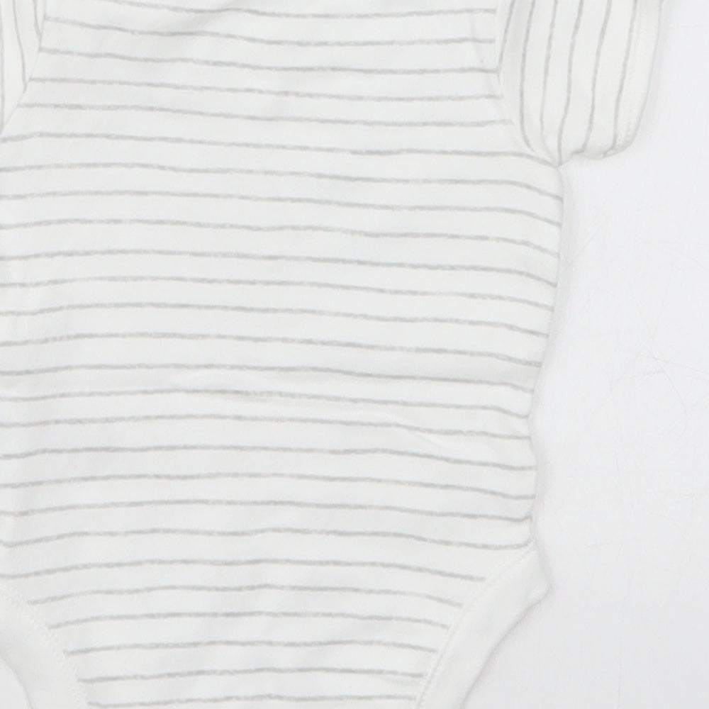 George Baby White Striped Babygrow One-Piece Size 0-3 Months