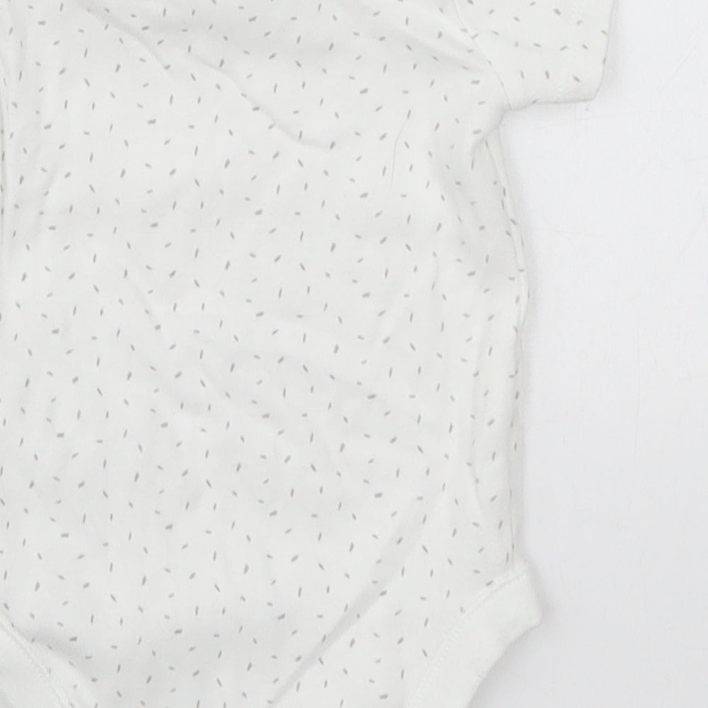 F&F Baby White Babygrow One-Piece Size 3-6 Months - Flecked