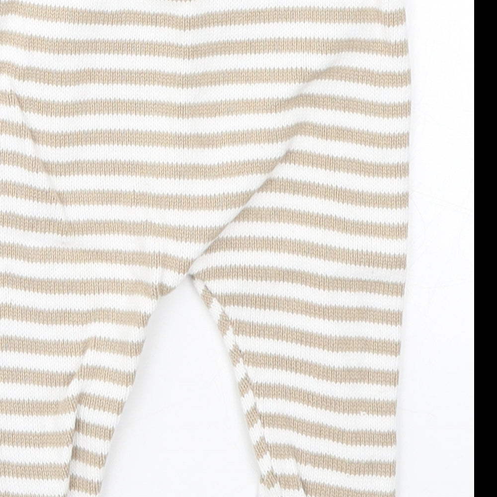 Matalan Baby Beige Striped Knit Sweatpants Trousers Size 3-6 Months - Loungewear