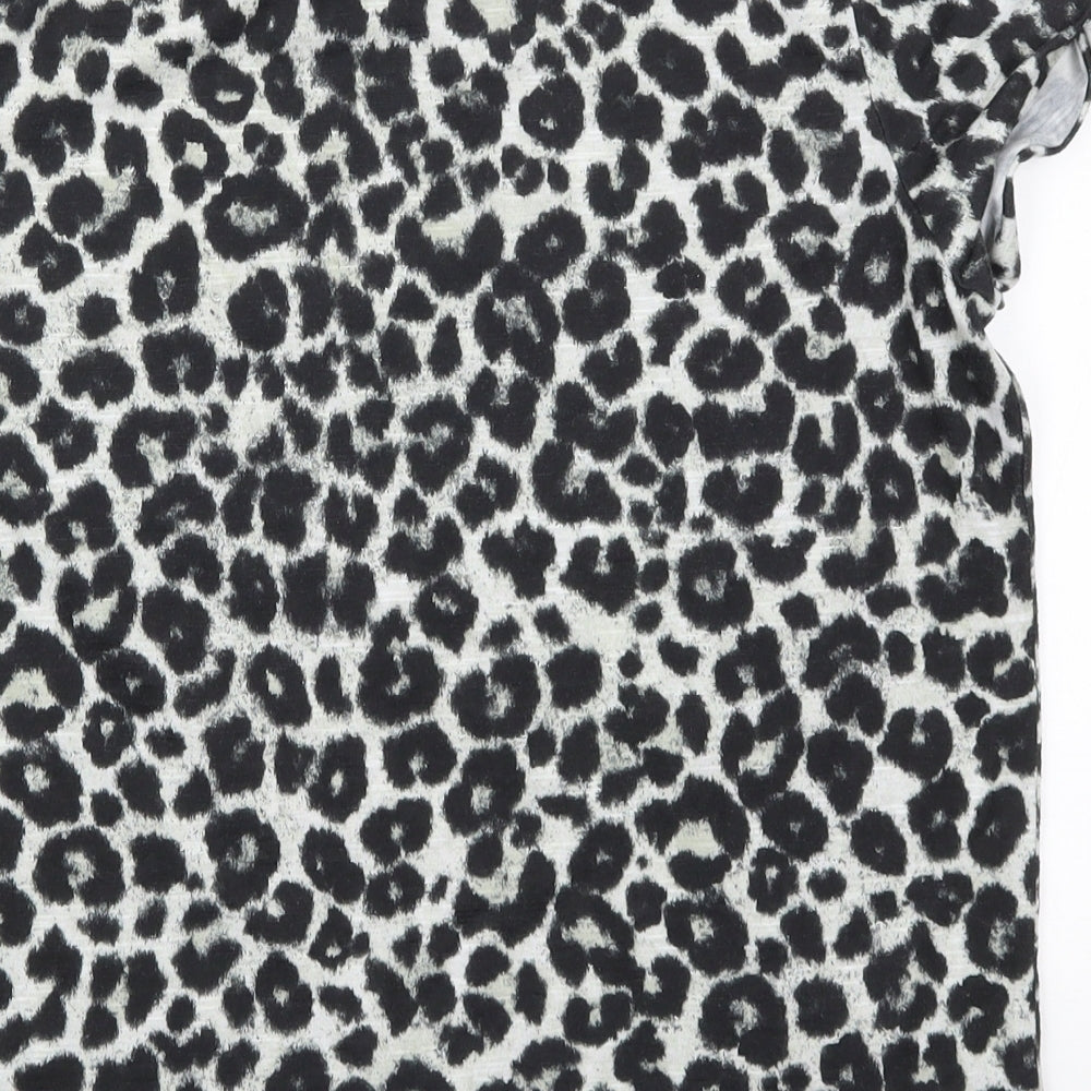 Pimkie Womens Grey Animal Print Basic T-Shirt Size M