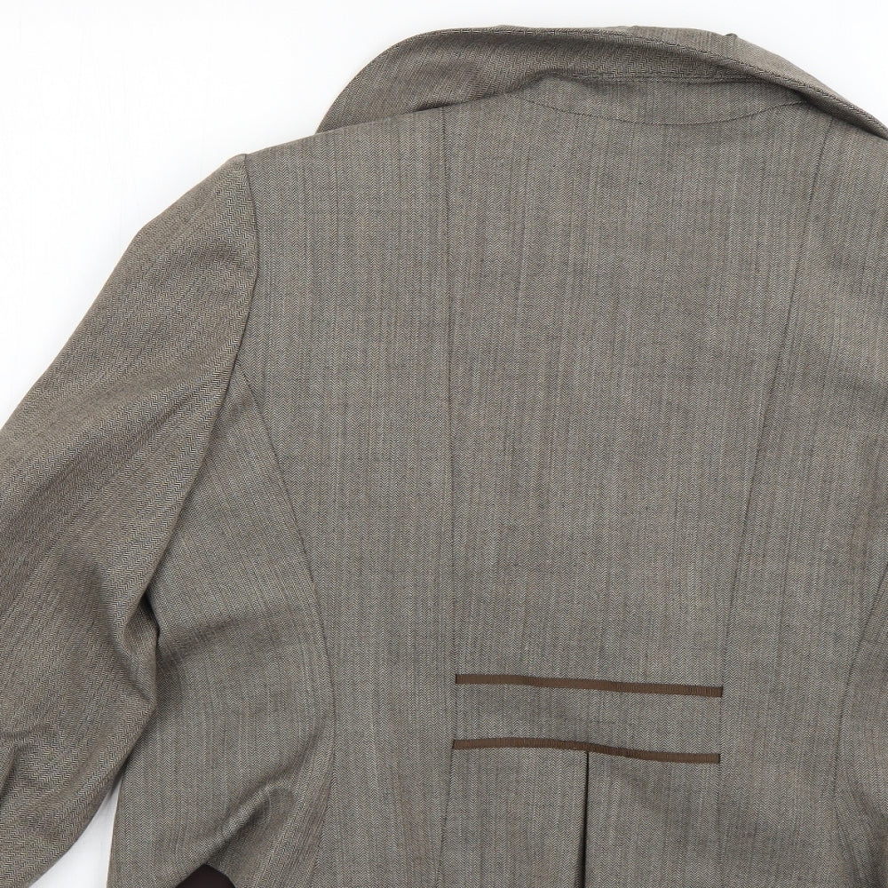 Marks & Spencer Womens Brown Argyle/Diamond Overcoat Coat Size 16